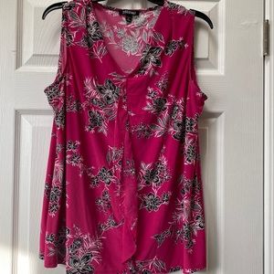 Women’s pink floral sleeveless blouse